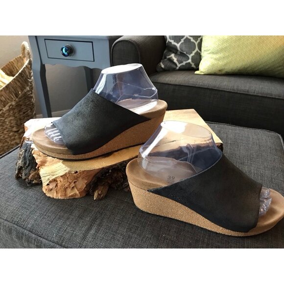 Birkenstock Papillio Namica  Wedge Slip on Sandals Size  8.5/39 in Black - Picture 2 of 9